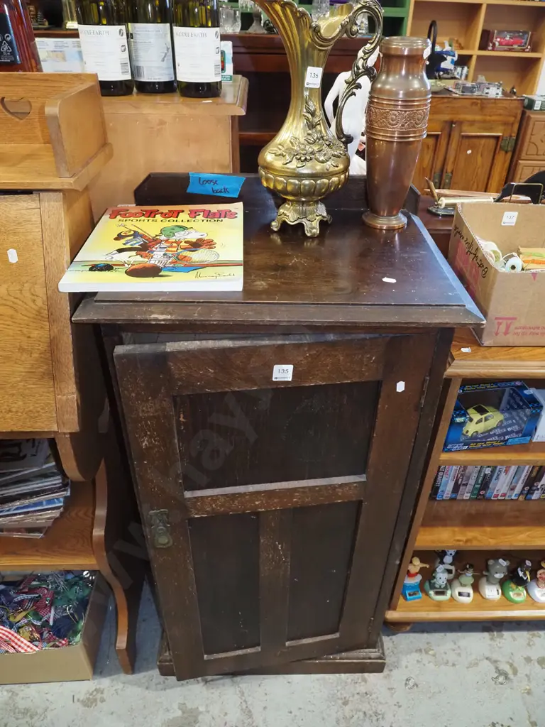 single door dark stained beech music canterbury H930 W520 D380 Image 1++