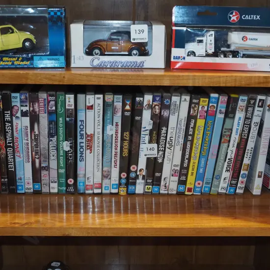 shelf of DVDs