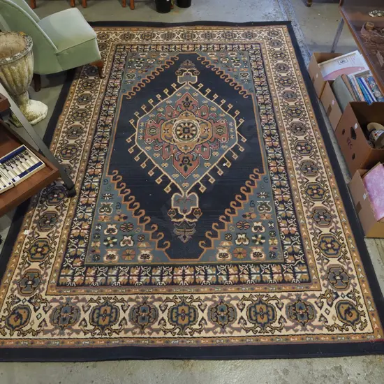 acrylic floor mat - creams, blacks, blues, pinks L2730 W1800