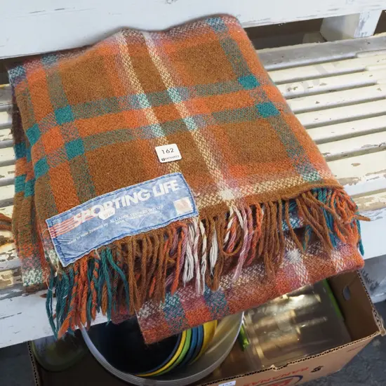 Sporting Life checked woollen travel rug