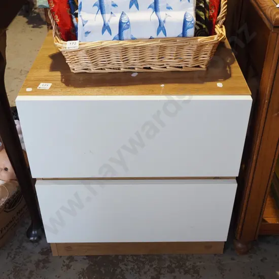 mdf faux wod melteca 2 drawer bedside cabinet 
