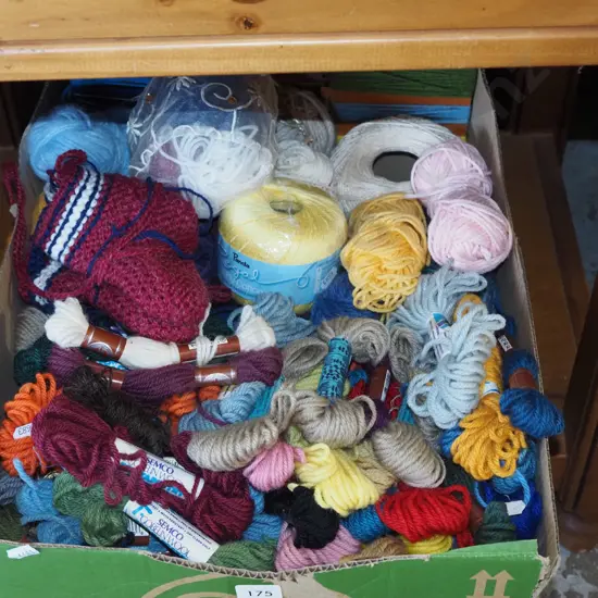 box of tapestry threads