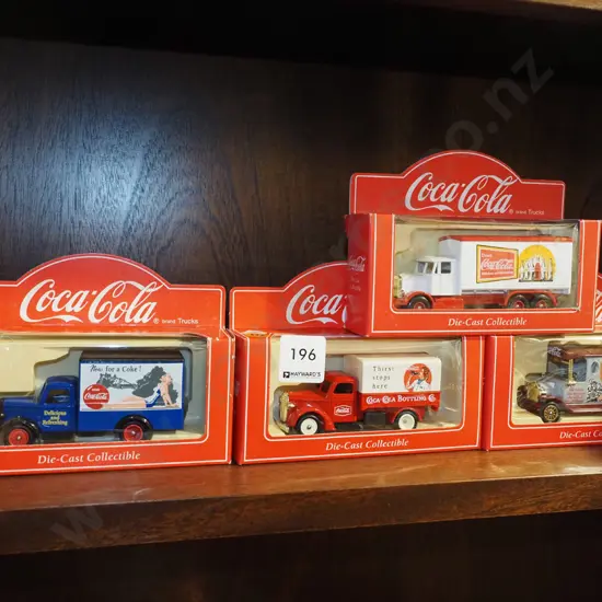 4x boxed diecast Coca Cola trucks