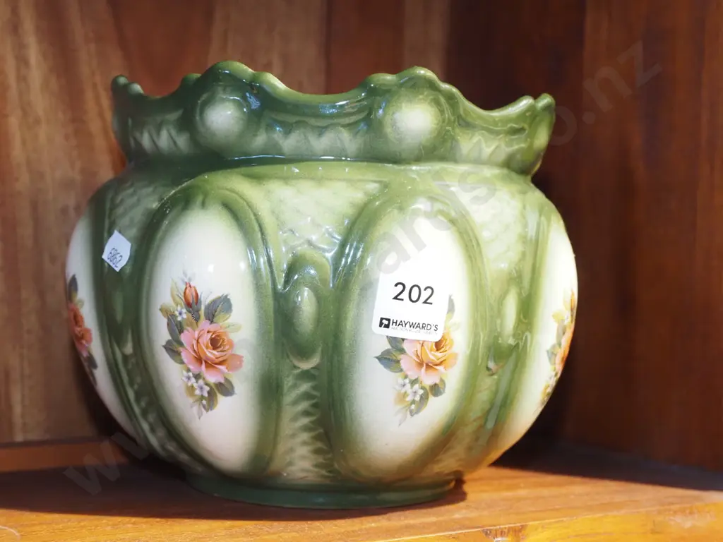 green and pink rose jardiniere H160 Image 1++