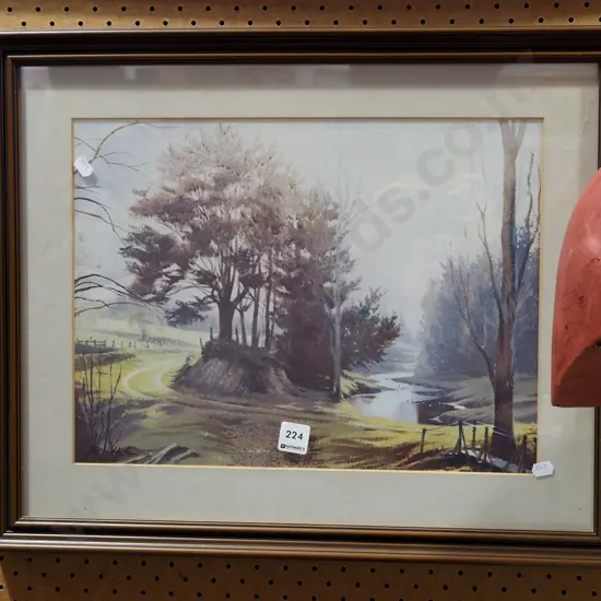 framed print - farm track and stream