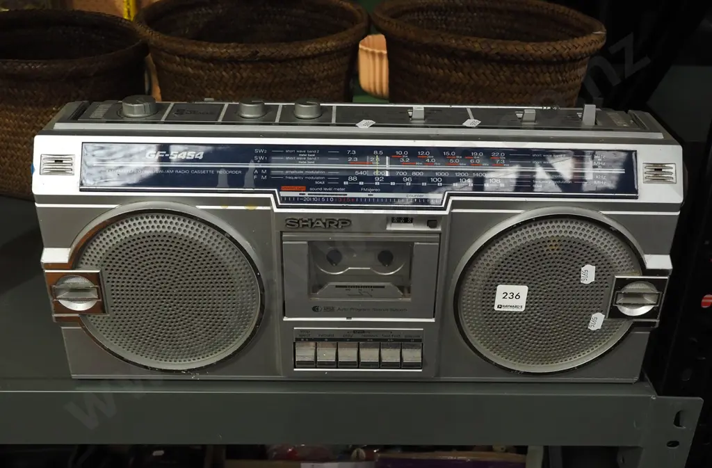 Sharp portable radio cassette player - no cord - as is no returns Image 1++
