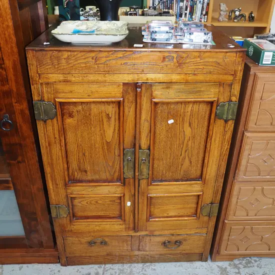 Asian 2 drawer 2 door cupboard H920 W620 D385