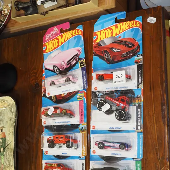 8x as new carded Hotwheels toy vehicles