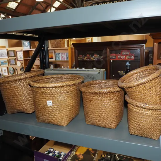 5x graduated seagrass baskets