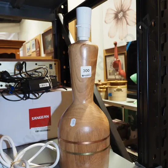 turned wood based table lamp H370 - no shade