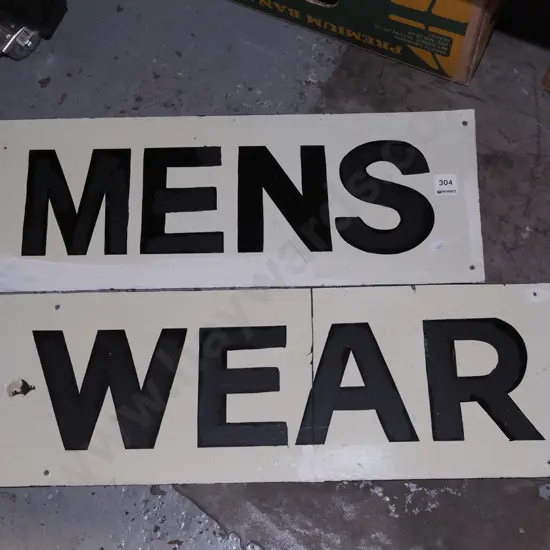 hand painted menswear signs