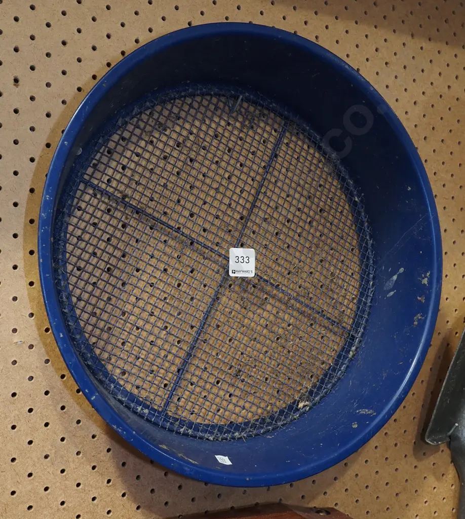 blue metal garden sieve Image 1++