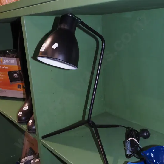 black metal desk lamp