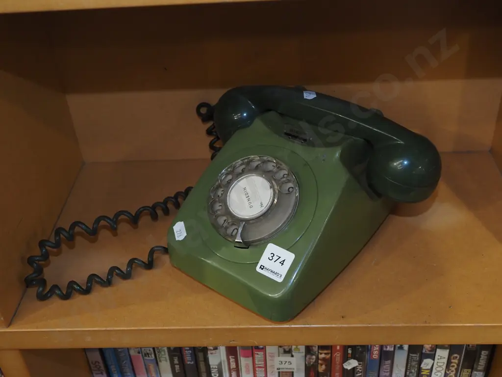 green plastic dial telephone Image 1++