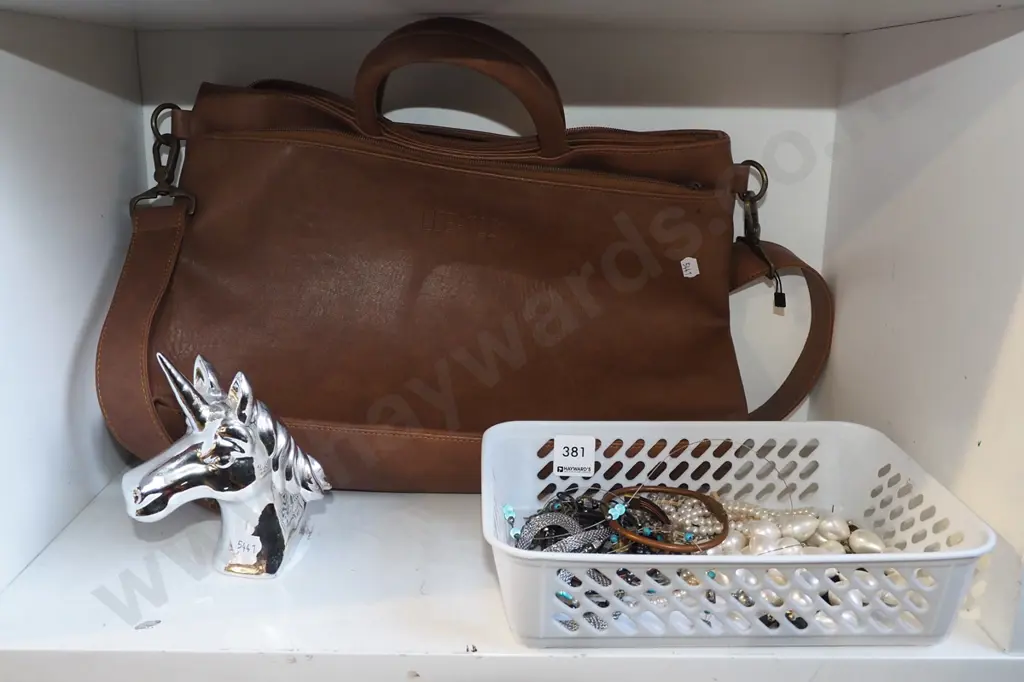 costume jewellery, unicorn figurine, handbag Image 1++
