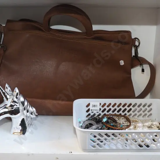 costume jewellery, unicorn figurine, handbag