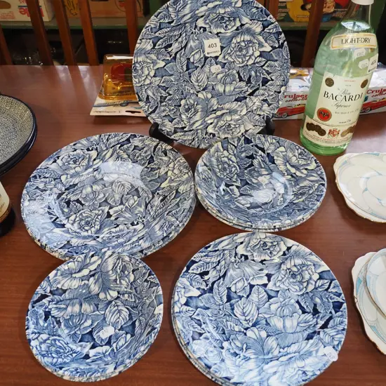 Churchill earthern ware floral plates and bowls