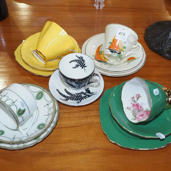 3x trios, Royal Albert cup and saucer