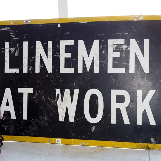 Linemen At Work sign