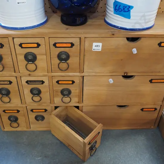 small pine 12 drawer chest H400 W595