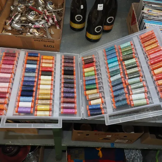 plastic organiser of sewing threads