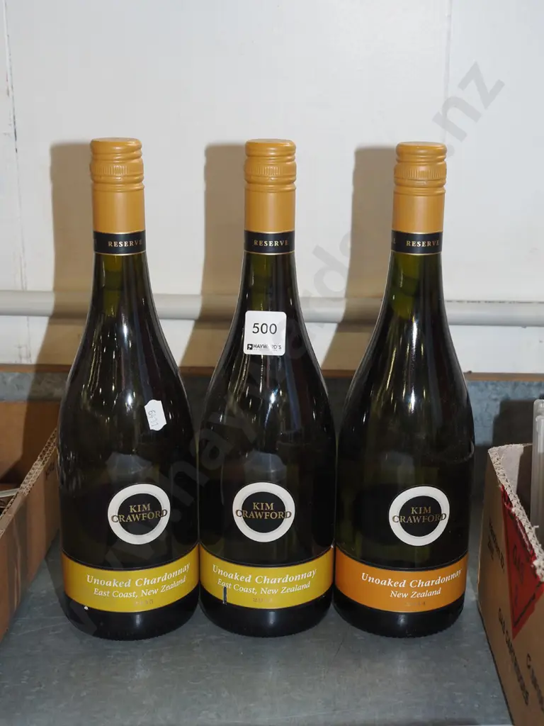 3x bottles of Kim Crawford chardonnay 2015/2014 Image 1++