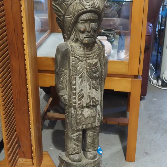 carved North American first nations statue H100