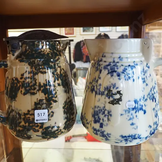 2x mottled ceramic electric jugs