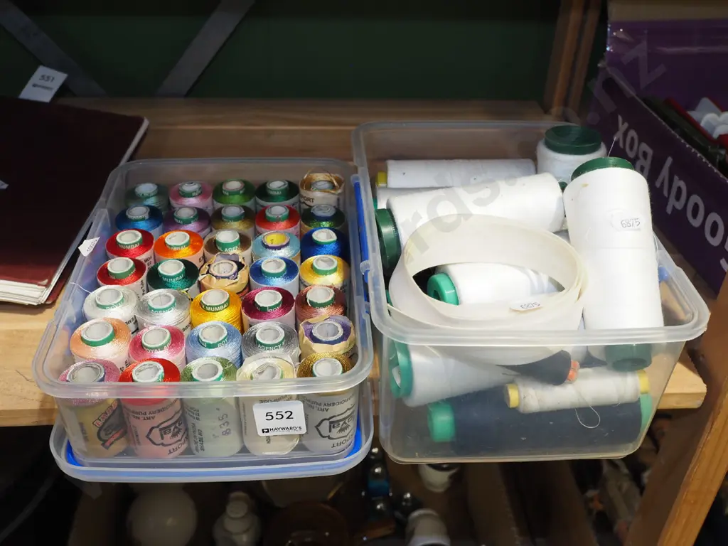 2x tubs of sewing threads Image 1++
