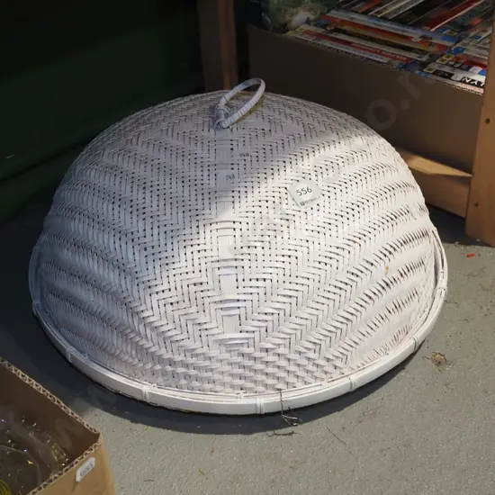 woven cane tray, cover dome