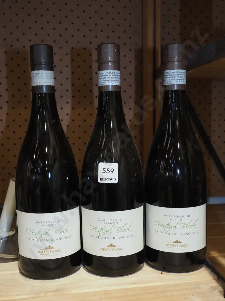 3x bottles Montana Brancott Festival Block sauvignon blanc Image 1++