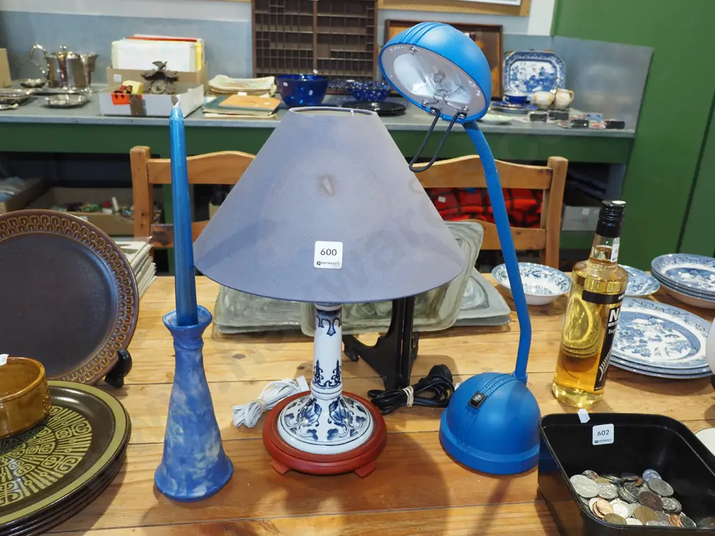 halogen desk lamp, table lamp base, candlestick and candle Image 1++