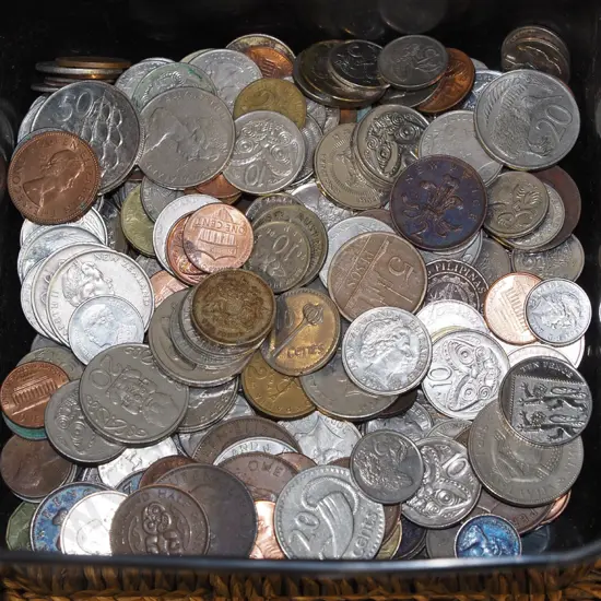 tub of coins