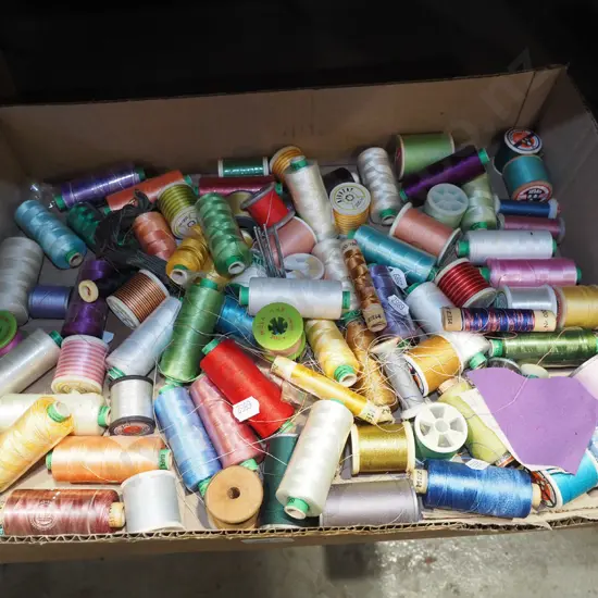 box; sewing threads