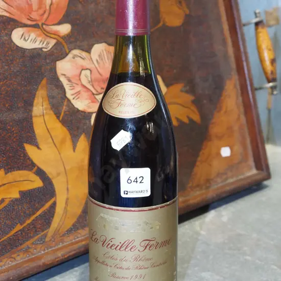 bottle of French red wine