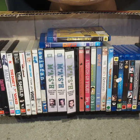 box of DVDs