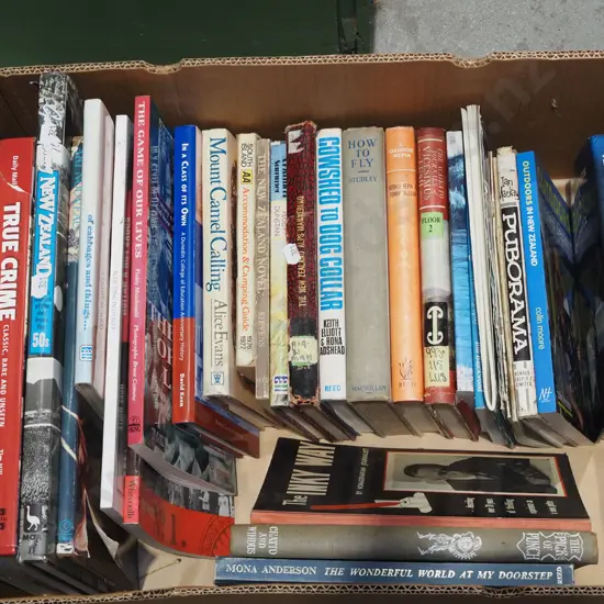 box of various books