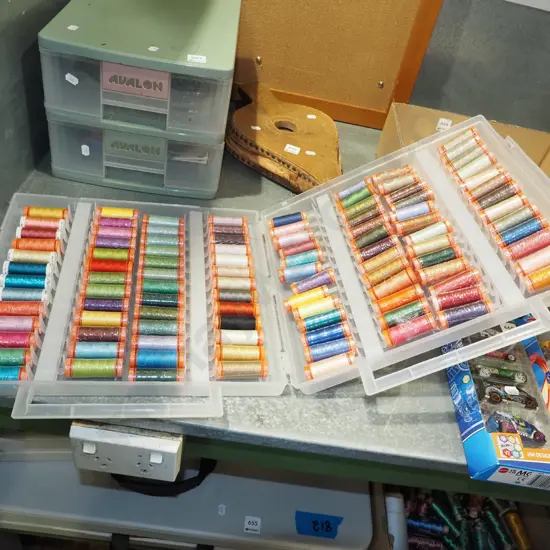 plastic organiser of sewing threads