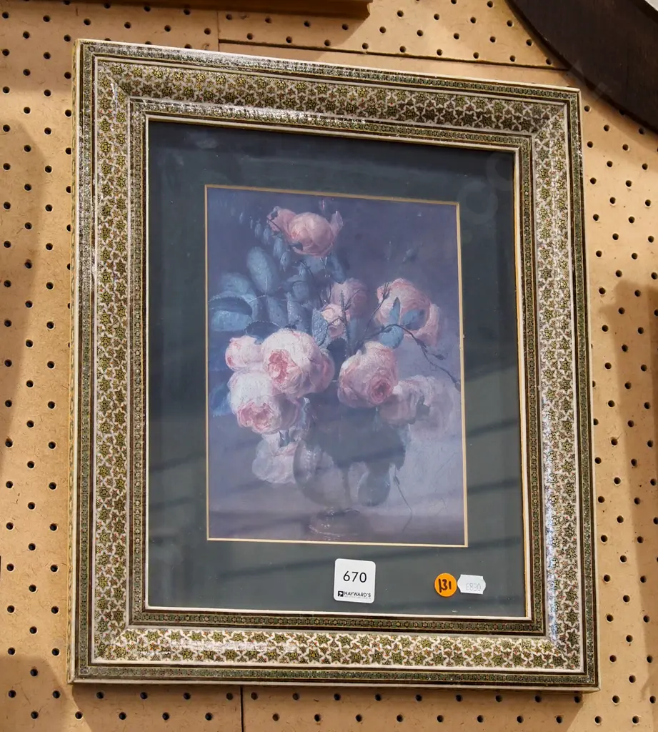 framed print - pink roses Image 1++