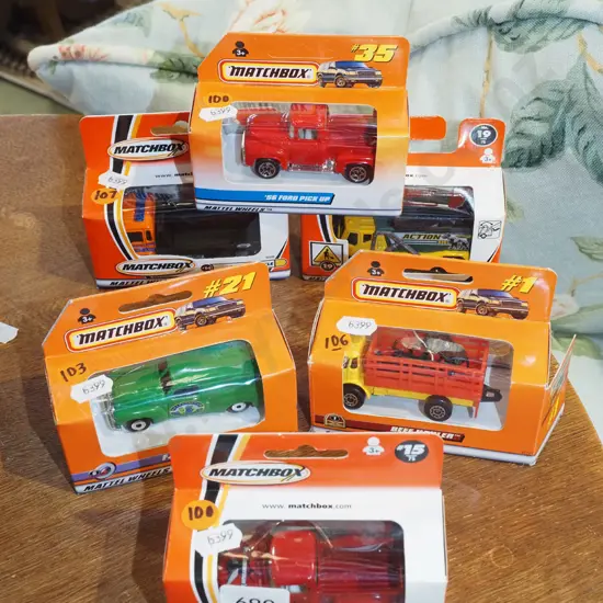 6x as new carded Matchbox vehicles