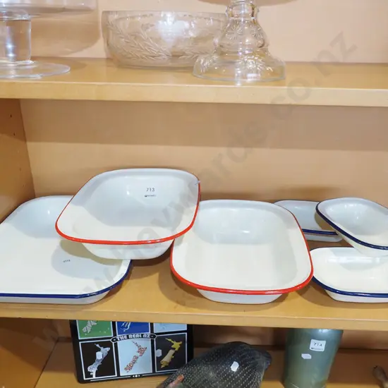 various enamel dishes