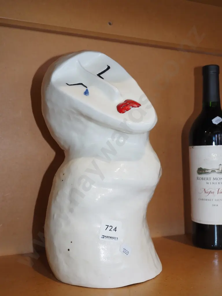 ceramic female crying face - has crack H300 Image 1++