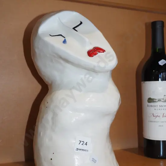 ceramic female crying face - has crack H300