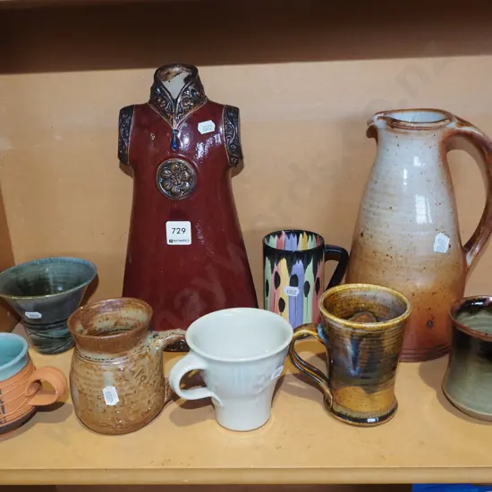 pottery jugs, cups, torso vase H31