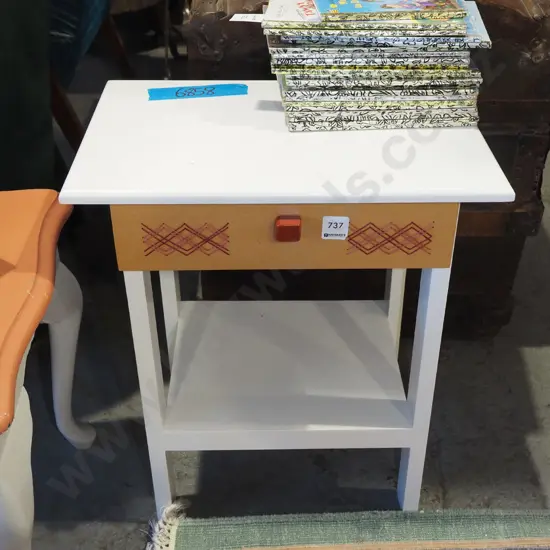 mdf painted single drawer bedside cabinet