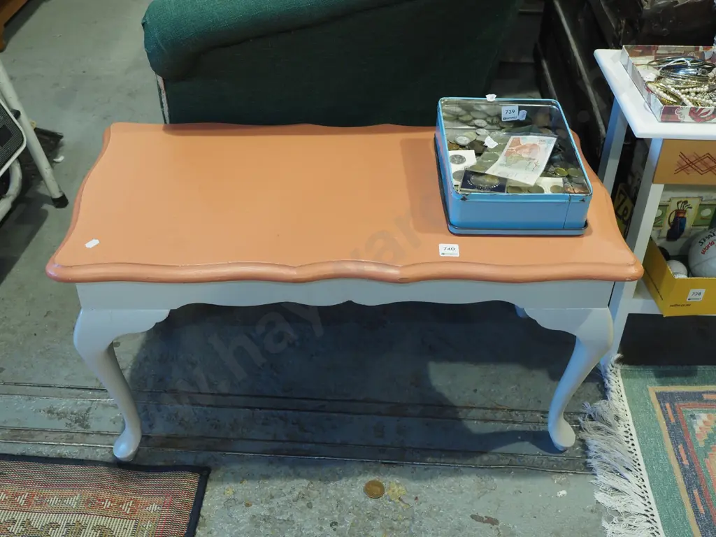 hand painted cab leg coffee table Image 1++