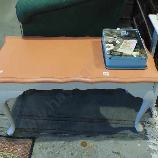 hand painted cab leg coffee table