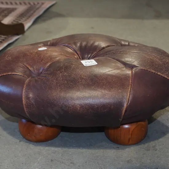 small leather footstool