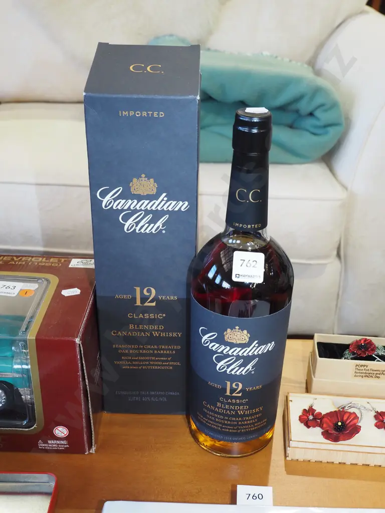 1L bottle of Canadian Club Classic 12 year old blended whisky Image 1++
