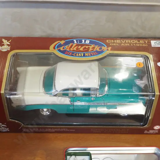 boxed diecast model of a Chevrolet Bel Air 1956